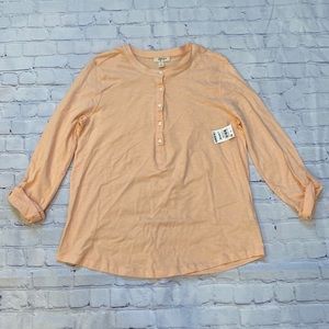 Style & Co peach knit shirt